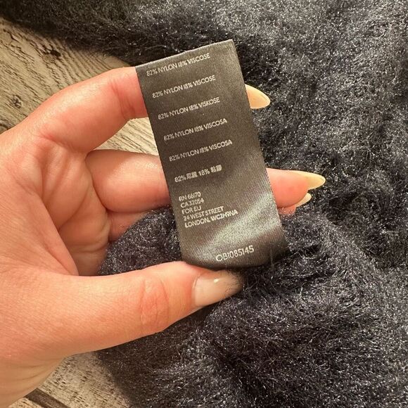 Urban Outfitters Black Furry Long Sleeve Sweater | Size Small - Picture 6 of 6